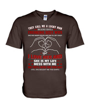 Load image into Gallery viewer, They Call Me A Lucky Man Gift For Husband Guys V-Neck
