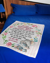 Load image into Gallery viewer, Floral Circle Custom Name Grandma Gift For Granddaughter A Little Hug For You Fleece Blanket
