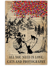 Load image into Gallery viewer, Vintage Dictionary All You Need Is Black Cats Photography Vertical Poster

