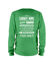 Load image into Gallery viewer, Lucky Son Who Raised By A Freaking Awesome June Mom Unisex Long Sleeve

