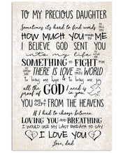 Load image into Gallery viewer, Gift For Precious Daughter God Sent You Into My Life Vertical Poster
