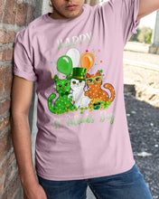 Load image into Gallery viewer, Lovely Cat And Balloons Happy St Patrick's Day Gift For Cat Lovers Guys Tee
