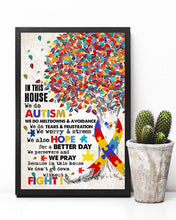 Load image into Gallery viewer, Colorful Tree In This House We Do Autism Meaningful Gift Vertical Poster

