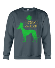 Load image into Gallery viewer, Sighthound Long On Luck Green St. Patrick's Day Printed Mug Sweatshirt
