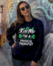Load image into Gallery viewer, Physical Therapist Green Lip Shamrock St. Patrick's Day Color Changing Mug Sweatshirt
