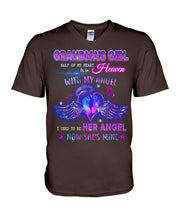 Load image into Gallery viewer, Gift For Angel Grandma Half Of My Heart Is In Heaven Guys V-Neck
