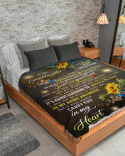 Load image into Gallery viewer, Mema Gift For Granddaughter Carry You In My Heart Sunflower Sherpa Blanket
