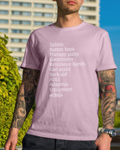 Load image into Gallery viewer, Splints Button Hook Therapy Putty Goniometer Resistance Bands Guys Tee
