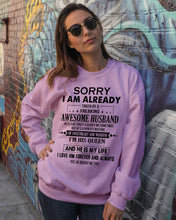 Load image into Gallery viewer, A Freaking Awesome Husband Is My Life Sweatshirt

