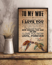 Load image into Gallery viewer, Turtle Never Forget I Love You Gift For Wife Vertical Poster

