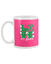 Load image into Gallery viewer, 1st Grade Love White Clover St Patrick's Day Gift For Teacher Mug
