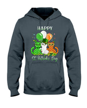 Load image into Gallery viewer, Lovely Cat And Balloons Happy St Patrick's Day Gift For Cat Lovers Hoodie
