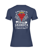 Load image into Gallery viewer, Gift For Grandpa A Big Piece Of My Heart Lives Ladies Tee
