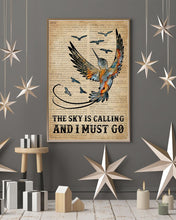 Load image into Gallery viewer, Dictionary The Sky Is Calling And I Must Go Hummingbird Vertical Poster
