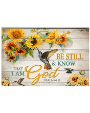 Load image into Gallery viewer, Hummingbird Be Still And Know That I Am God Horizontal Poster

