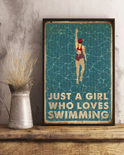Load image into Gallery viewer, Just A Girl Who Loves Swimming Gift For Girls Vertical Poster

