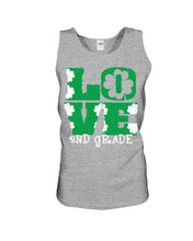 Load image into Gallery viewer, 2nd Grade Love White Clover St Patrick's Day Gift For Teacher Unisex Tank Top

