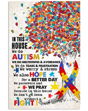 Load image into Gallery viewer, Colorful Tree In This House We Do Autism Meaningful Gift Vertical Poster
