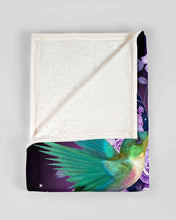 Load image into Gallery viewer, Beautiful Purple Roses And Hummingbirds Gift For Girls Fleece Blanket
