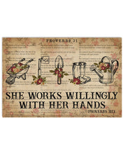 Load image into Gallery viewer, Catchphrase Works Willingly With Hand Gardening Gift For Garden Lovers Horizontal Poster
