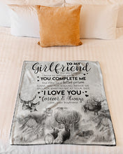 Load image into Gallery viewer, Deer Boyfriend Gift For Girlfriend I Love You Forever And Always Fleece Blanket
