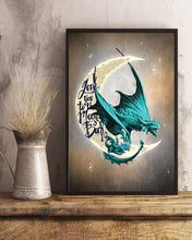 Load image into Gallery viewer, Teal Dragon Love You To The Moon And Back Gift For Daughter Vertical Poster
