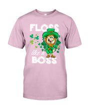 Load image into Gallery viewer, Funny Leprechaun Floss Like A Boss Shamrock Design St Patrick's Day Gift Guys Tee
