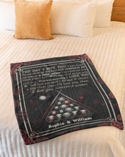 Load image into Gallery viewer, Custom Name Gift For Lovers Billiard The Day I Met You Fleece Blanket
