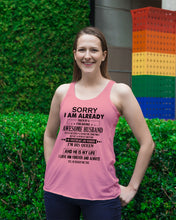 Load image into Gallery viewer, A Freaking Awesome Husband Is My Life Ladies Flowy Tank
