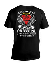 Load image into Gallery viewer, Gift For Grandpa A Big Piece Of My Heart Lives Guys V-Neck
