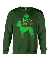 Load image into Gallery viewer, Sighthound Long On Luck Green St. Patrick's Day Printed Mug Sweatshirt

