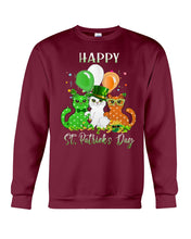 Load image into Gallery viewer, Lovely Cat And Balloons Happy St Patrick's Day Gift For Cat Lovers Sweatshirt
