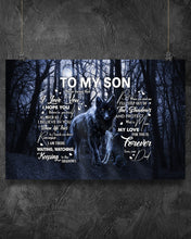 Load image into Gallery viewer, Black Wolf My Love For You Dad Gift For Son Horizontal Poster
