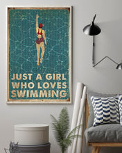 Load image into Gallery viewer, Just A Girl Who Loves Swimming Gift For Girls Vertical Poster
