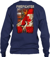 Load image into Gallery viewer, Firefighter Behind Canada Flag Gift For Firefighter Unisex Long Sleeve
