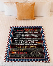 Load image into Gallery viewer, Grumpy Veteran Gift For WiFe I Love You Forever And Always Fleece Blanket
