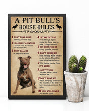 Load image into Gallery viewer, Vintage Design Somethin You Should Know About A Pit Bull House Rules Vertical Poster
