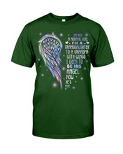 Load image into Gallery viewer, Purple Wings Gift For Angel Grandpa I Used To Be His Angel Guys Tee

