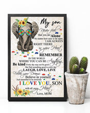 Load image into Gallery viewer, Elephant Wear Sunglasses Gift For Autism Son Laugh Love Live Vertical Poster
