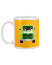 Load image into Gallery viewer, Boston Terrier Let's Go Travel Green Car St Patrick's Day Gift For Dog Lovers Mug
