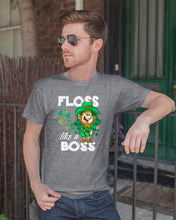 Load image into Gallery viewer, Funny Leprechaun Floss Like A Boss Shamrock Design St Patrick's Day Gift Guys Tee
