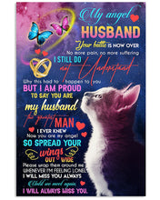 Load image into Gallery viewer, Cat And Butterflies  Spread Your Wings Gift For Angel Husband Vertical Poster
