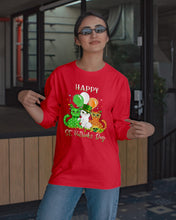Load image into Gallery viewer, Lovely Cat And Balloons Happy St Patrick's Day Gift For Cat Lovers Unisex Long Sleeve
