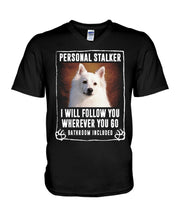 Load image into Gallery viewer, American Eskimo Personal Stalker St. Patrick's Day Printed Mug Guys V-Neck

