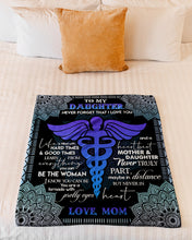 Load image into Gallery viewer, Medical Symbol Gift For Nurse Daughter Never Truly Part Maybe In Distance Fleece Blanket
