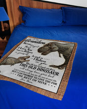 Load image into Gallery viewer, Nana Gift For Grandson T Rex The Rest Of Mine Brown Border Fleece Blanket
