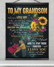 Load image into Gallery viewer, Pink Butterflies Sunflower I'll Stay There Forever Grandma Gift For Grandson Matte Canvas
