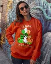 Load image into Gallery viewer, Lovely Cat And Balloons Happy St Patrick's Day Gift For Cat Lovers Sweatshirt
