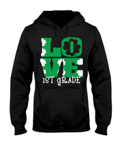 Load image into Gallery viewer, 1st Grade Love White Clover St Patrick's Day Gift For Teacher Hoodie
