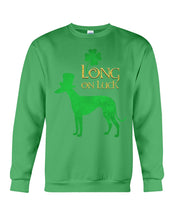 Load image into Gallery viewer, Sighthound Long On Luck Green St. Patrick's Day Printed Mug Sweatshirt
